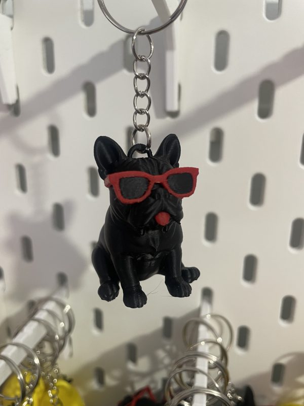 Llavero Bull Dog Francés con gafas de sol